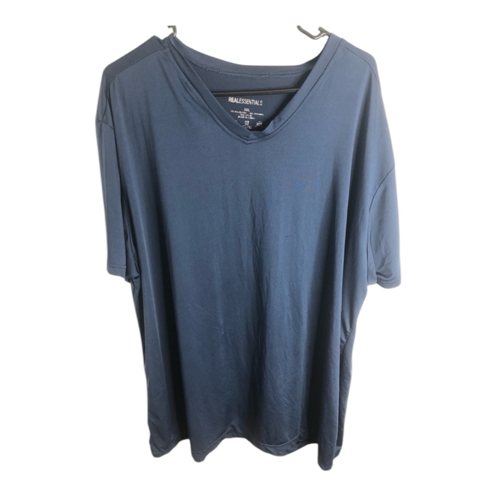 Real Essentials Men's Blue V-Neck Short Sleeve T Shirt Size 3X